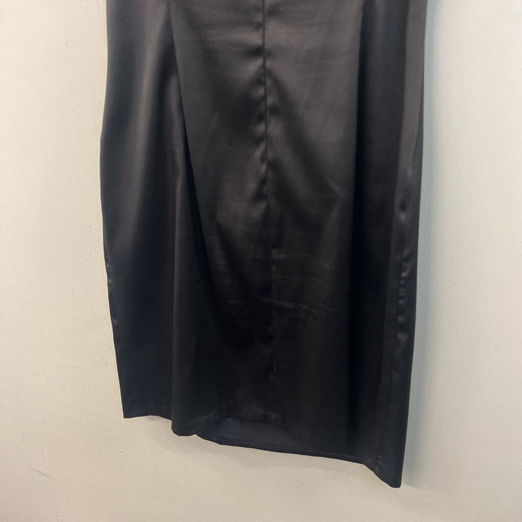 CDC Black Satin Sparkle Flower Dress 8
