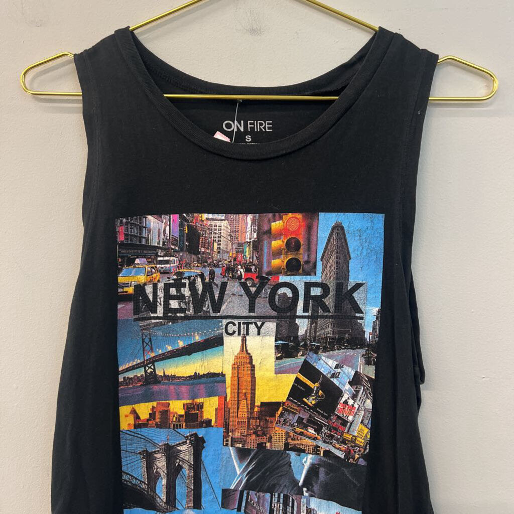 On Fire New York City Graphic Tank Small
