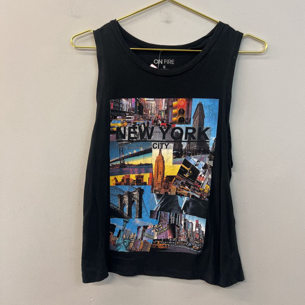 On Fire New York City Graphic Tank Small