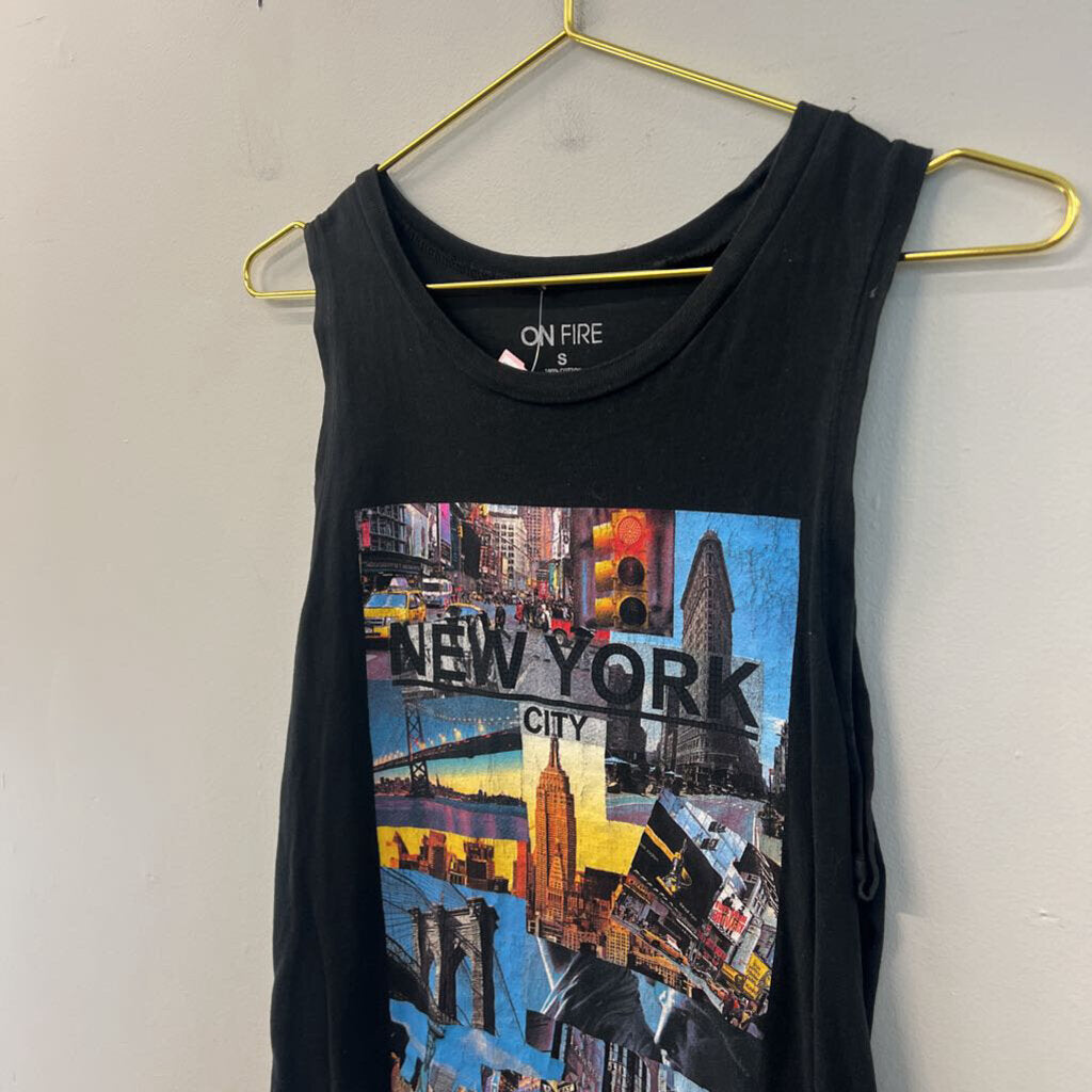 On Fire New York City Graphic Tank Small