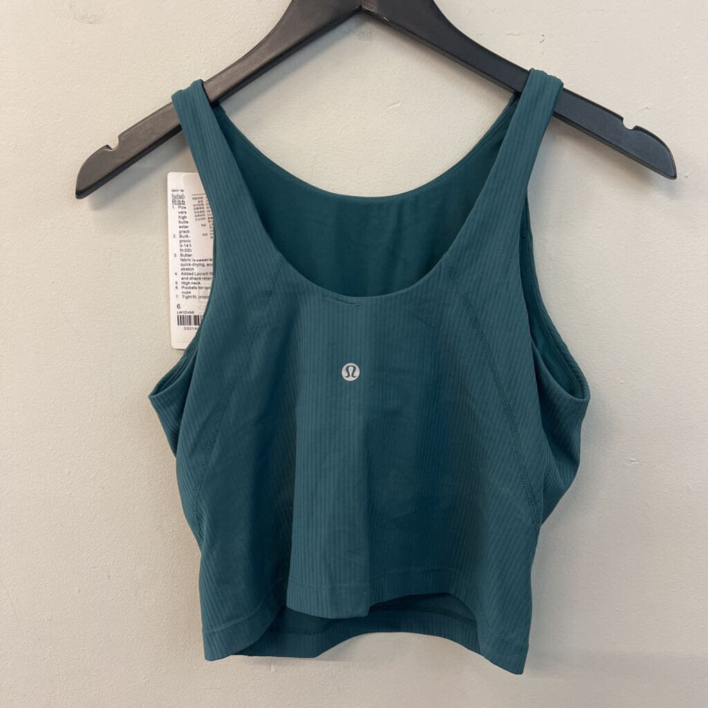 Lululemon Teal Ribbed Padded Tank Top 6