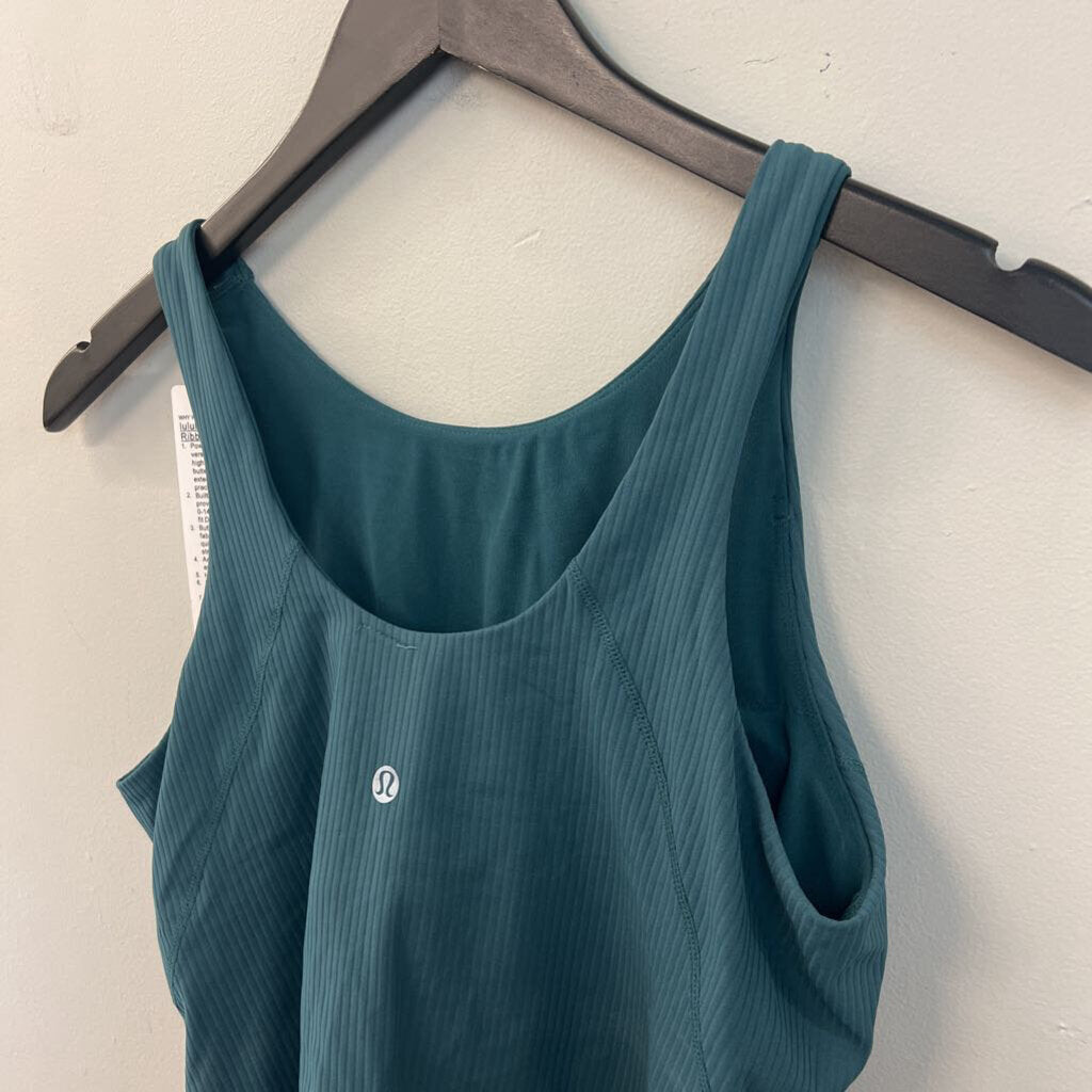 Lululemon Teal Ribbed Padded Tank Top 6