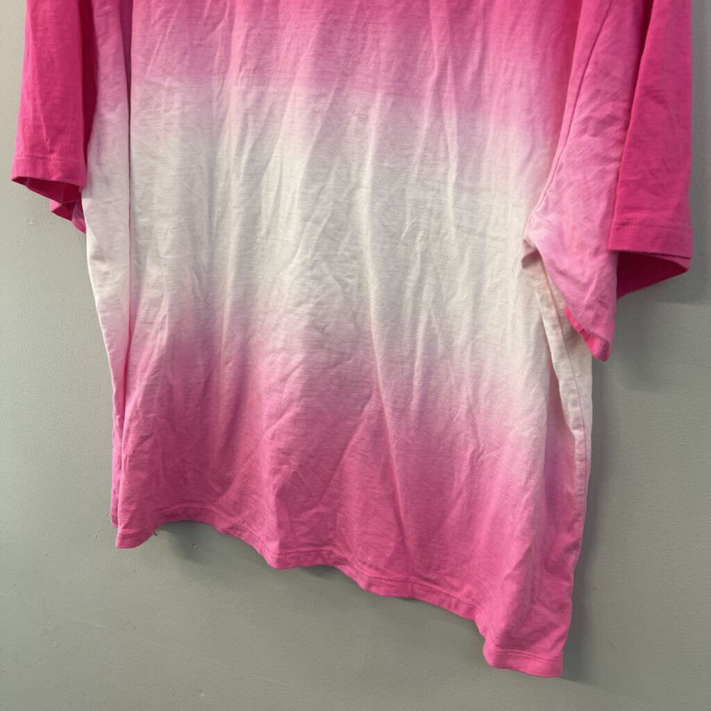 Zenana Pink/ White Short Sleeve Top 3X