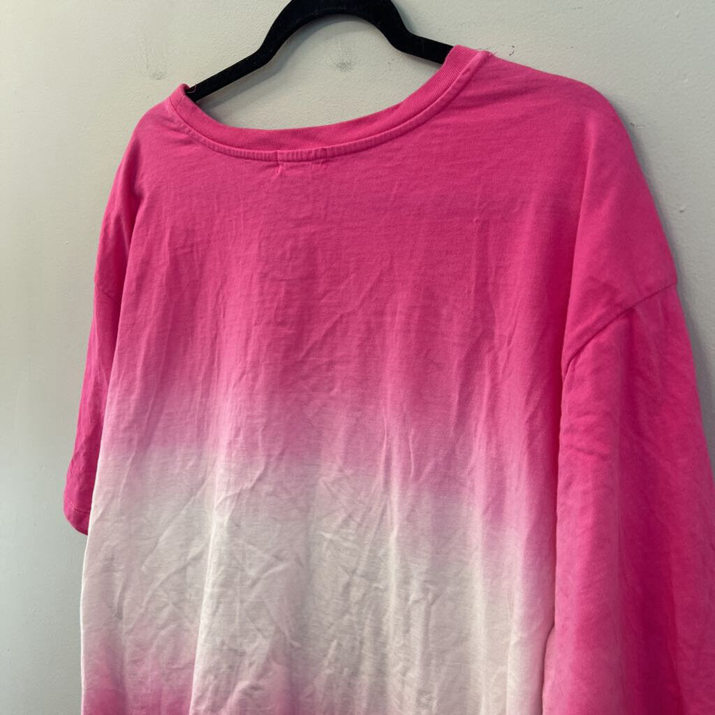 Zenana Pink/ White Short Sleeve Top 3X