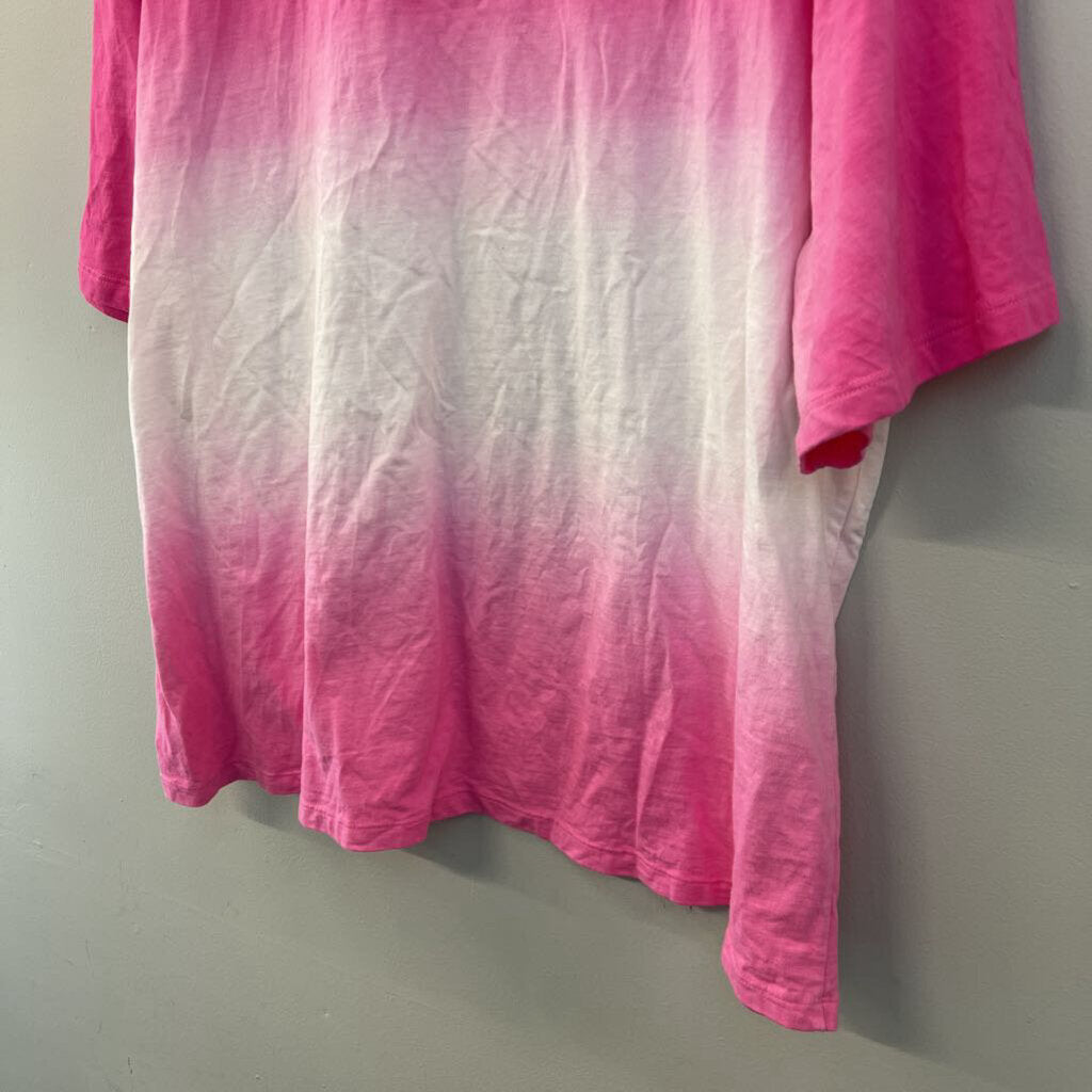 Zenana Pink/ White Short Sleeve Top 3X