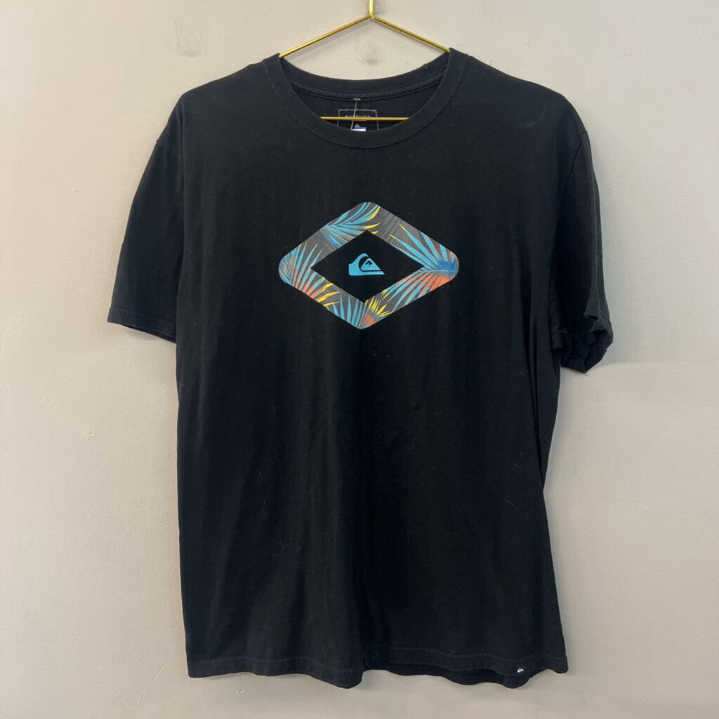 Quicksilver Black/ Multi Short Sleeve Graphic Tee Large