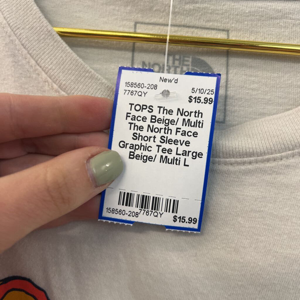 Beige/ Multi The North Face Short Sleeve Graphic Tee Large