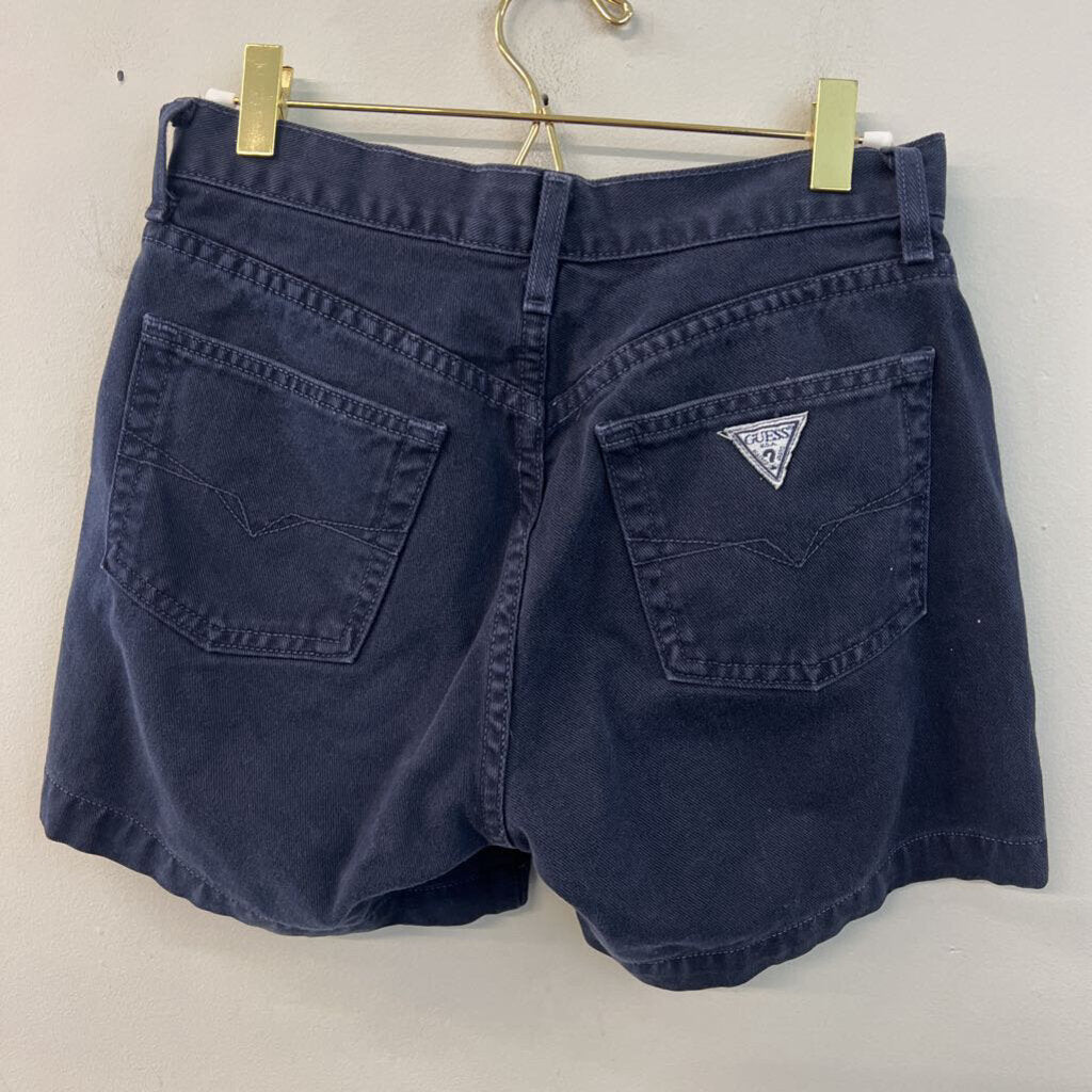 Guess Navy Denim High Waisted Shorts 27