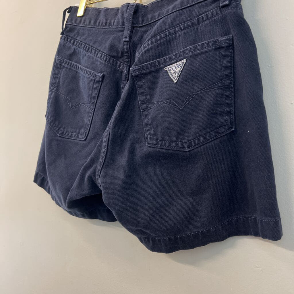 Guess Navy Denim High Waisted Shorts 27