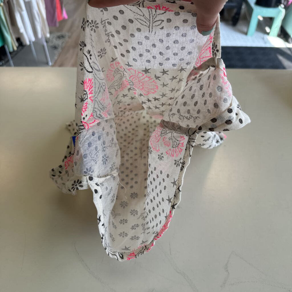 Free People Cream/ Black Print Tote Purse