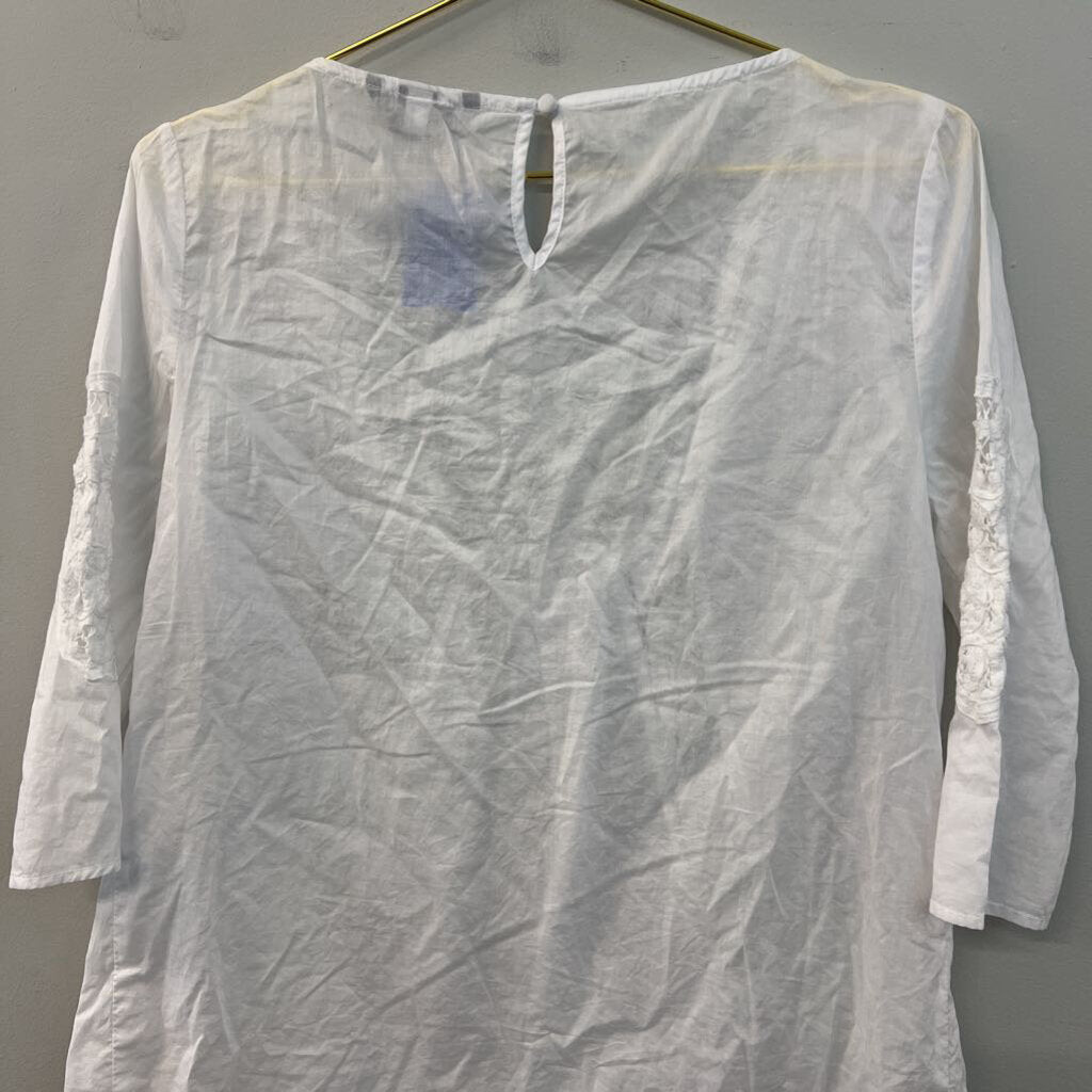 Victoria's Secret White Long Sleeve Lace Detail Top Small