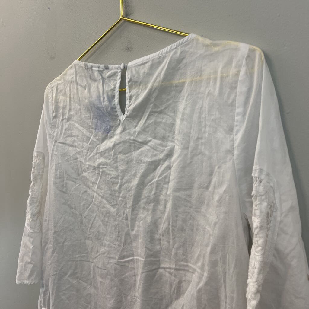 Victoria's Secret White Long Sleeve Lace Detail Top Small