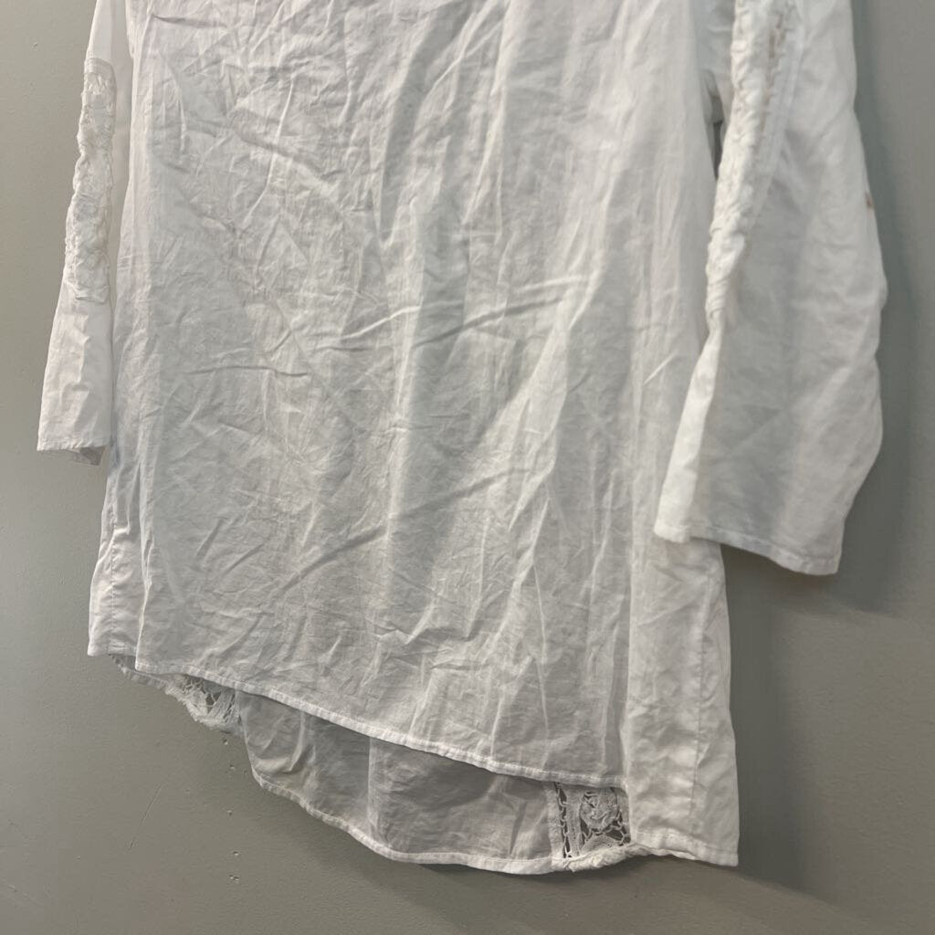 Victoria's Secret White Long Sleeve Lace Detail Top Small