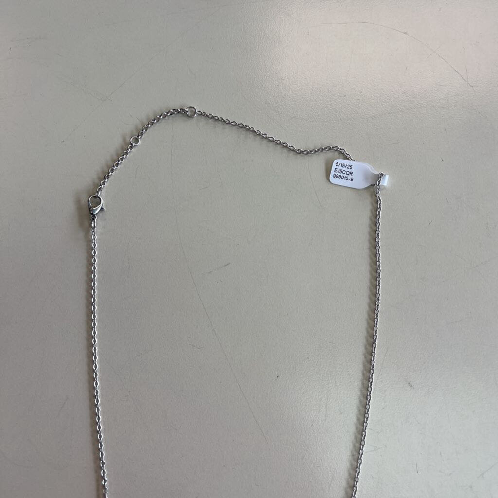 Silver Triple Cross Long Pendant Necklace