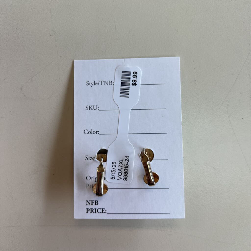 Vintage Gold Waffle Round Clip On Earring