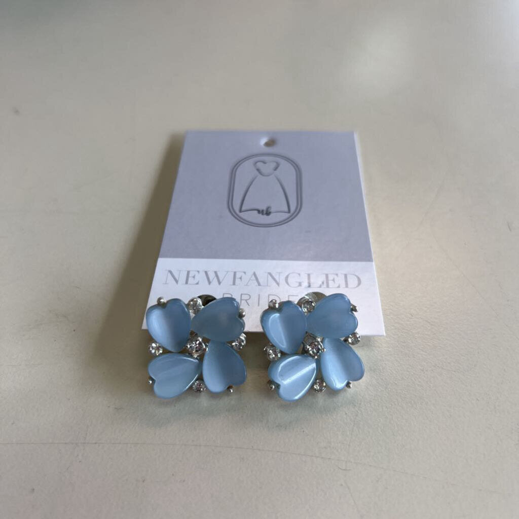 Vintage Lisner Thermoset Blue Stone Screw Back Earrings
