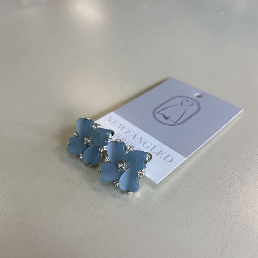 Vintage Lisner Thermoset Blue Stone Screw Back Earrings