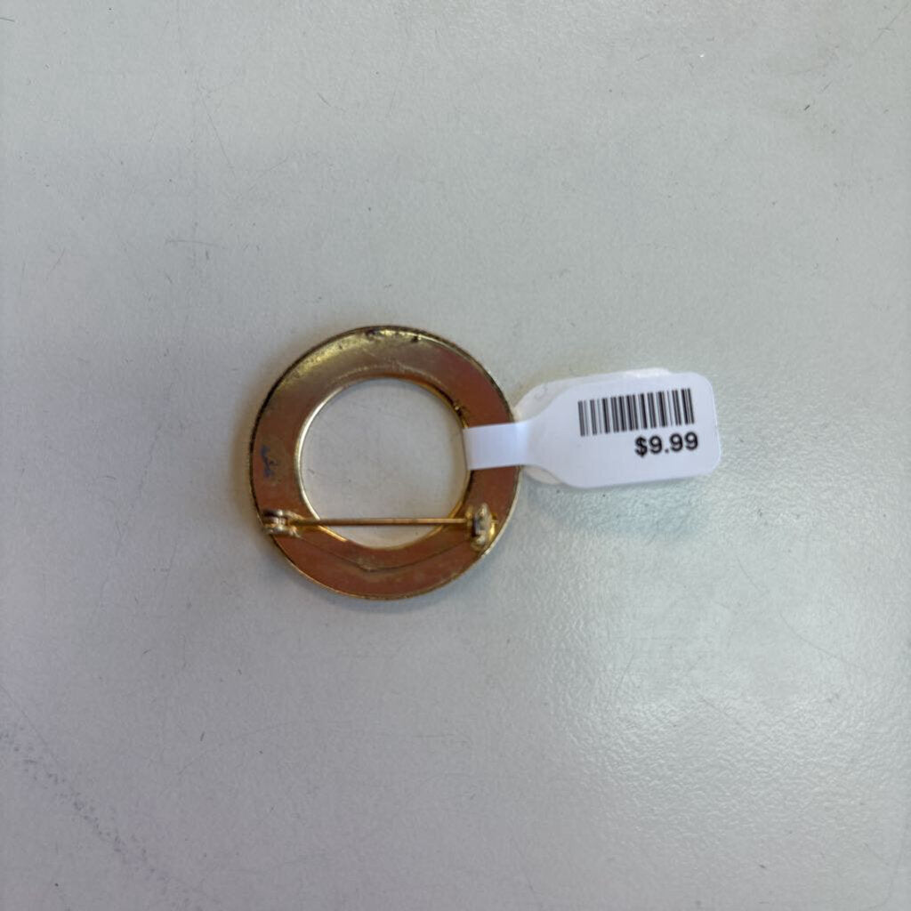 Vintage Textured Circle Pin