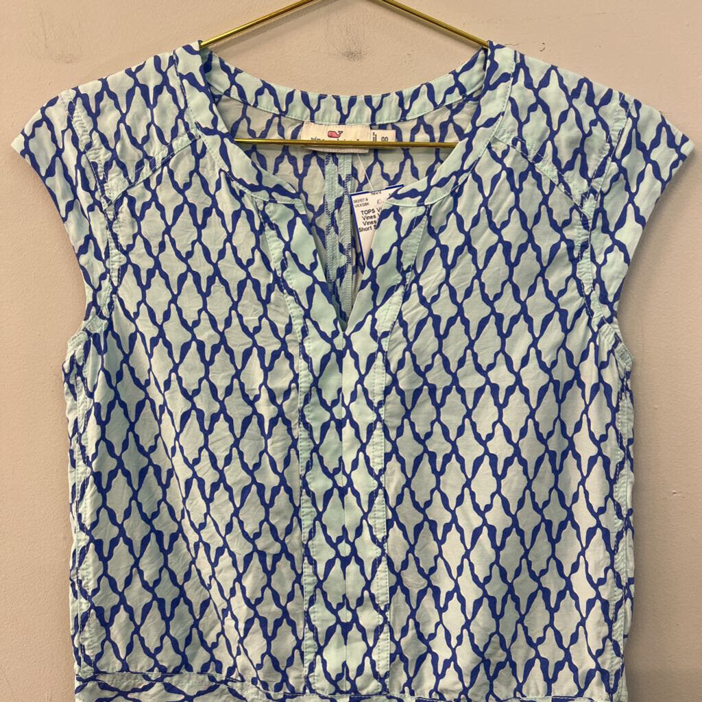 Vineyard Vines Blue Print Short Sleeve Top 00
