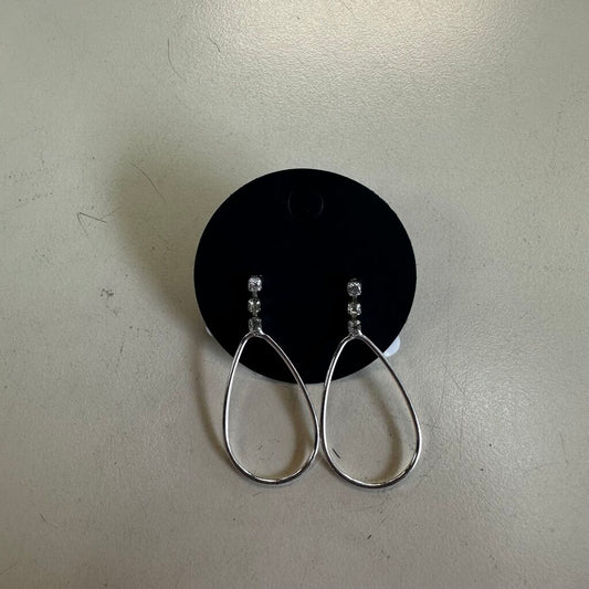 Dainty Silver Rhinestone Teardrop Earrings