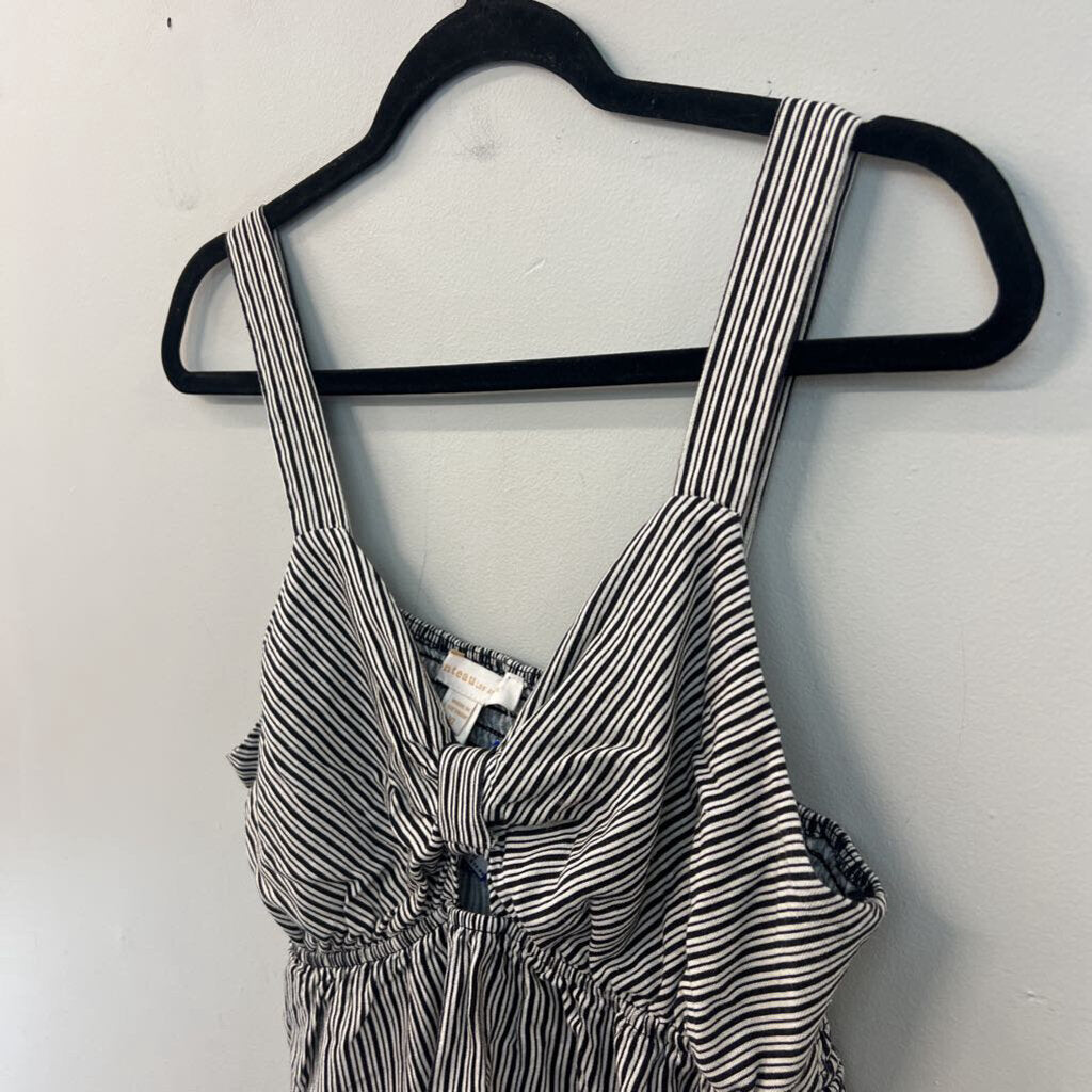 Monteau Los Angeles Blue/ White Striped Tank Top Extra Large
