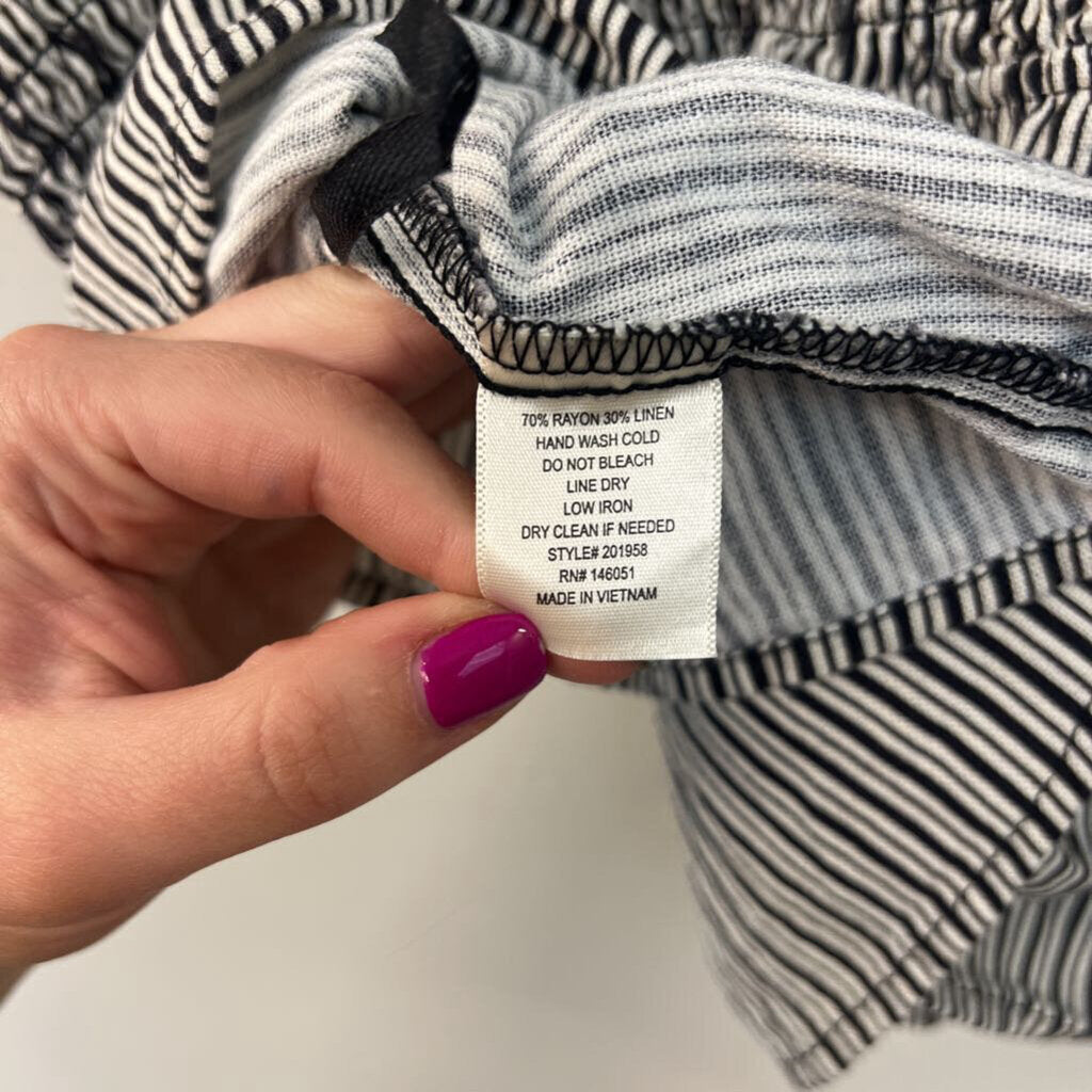 Monteau Los Angeles Blue/ White Striped Tank Top Extra Large
