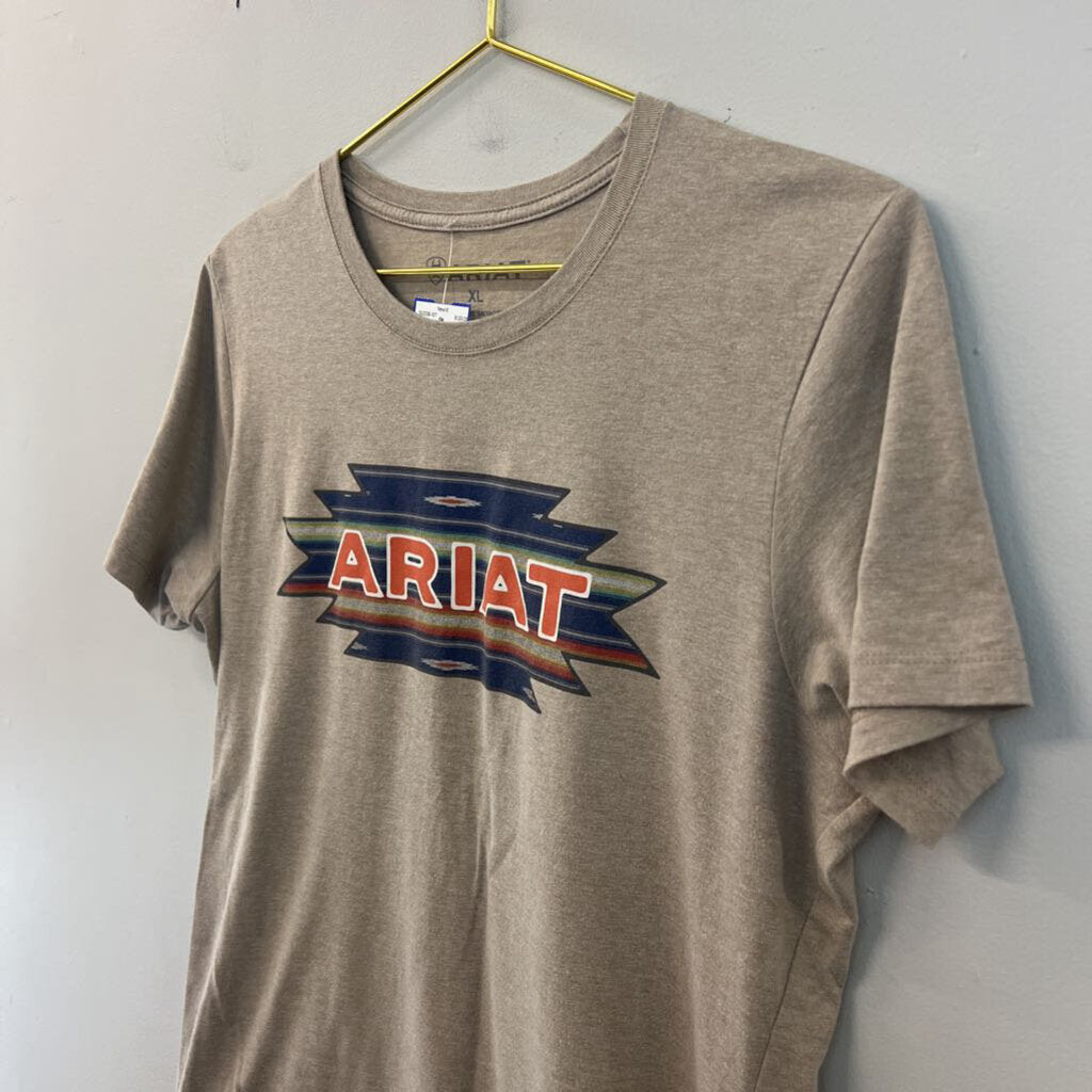 Ariat Brown/ Multi Short Sleeve Logo Graphic Tee Extra Large