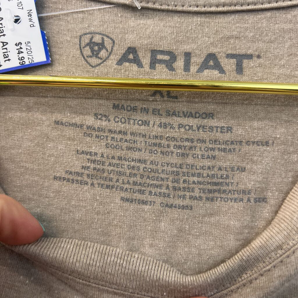 Ariat Brown/ Multi Short Sleeve Logo Graphic Tee Extra Large