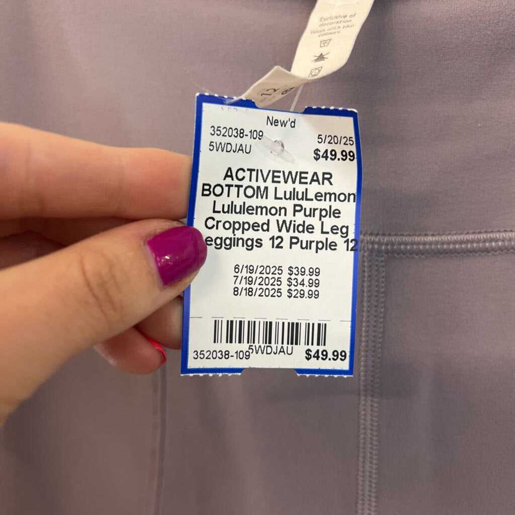 Lululemon Purple Cropped Wide Leg Leggings 12