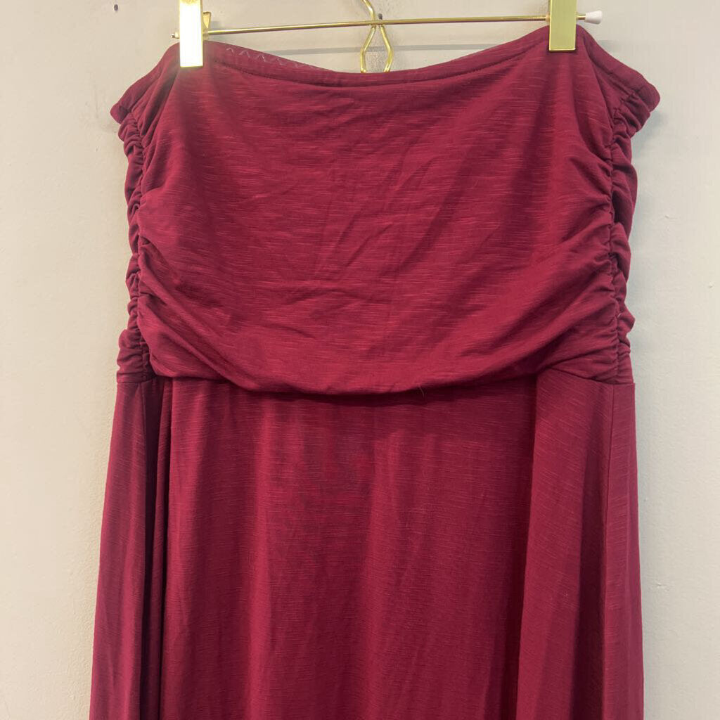 J Jill Burgundy Strapless Maxi Dress Medium