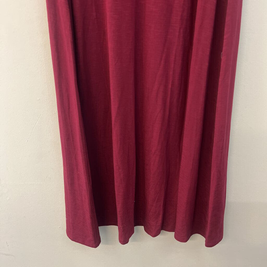 J Jill Burgundy Strapless Maxi Dress Medium