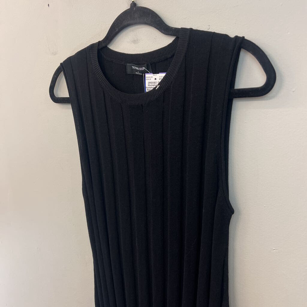 The Workshop Black Knit Ribbed Tank Maxi Dress Large