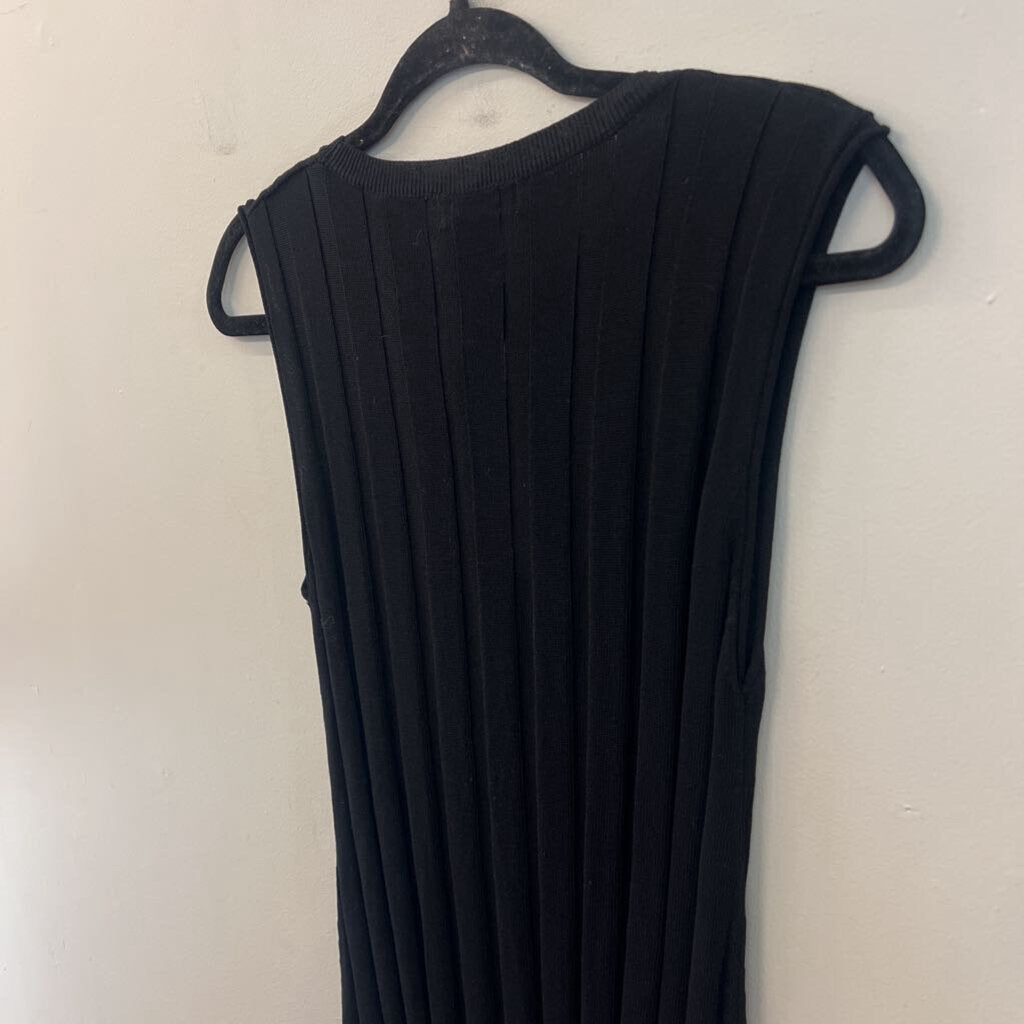 The Workshop Black Knit Ribbed Tank Maxi Dress Large