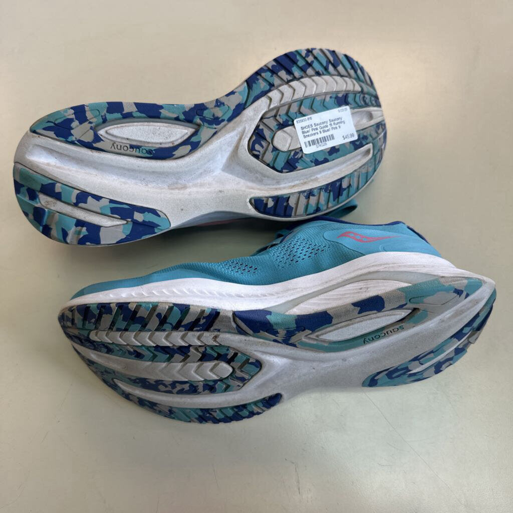 Saucony Blue/ Pink Guide 15 Running Sneakers 9