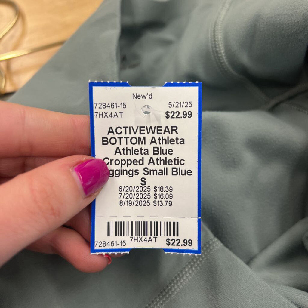 Athleta Blue Cropped Athletic Leggings Small