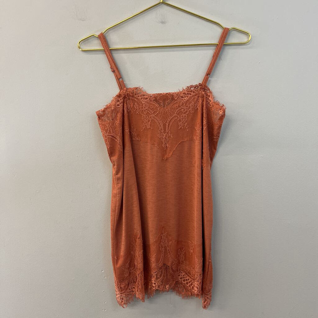 Willow Root Orange Lace Edge Tank Top Extra Smal