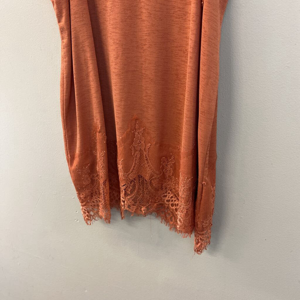 Willow Root Orange Lace Edge Tank Top Extra Smal