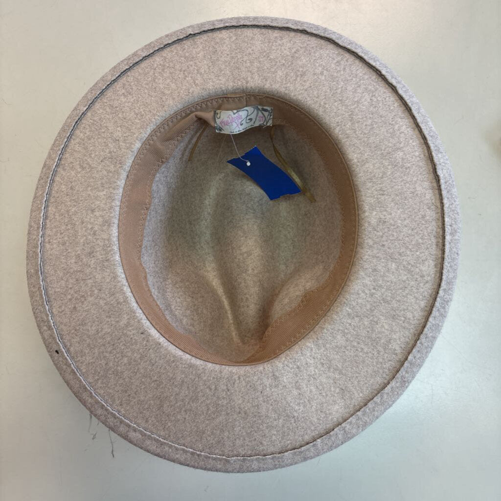 Free People Cream/ Brown Wythe Leather Band Felt Hat