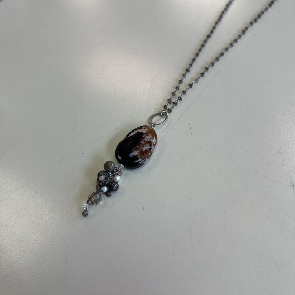 Anne Vaughan Brown Stone Necklace