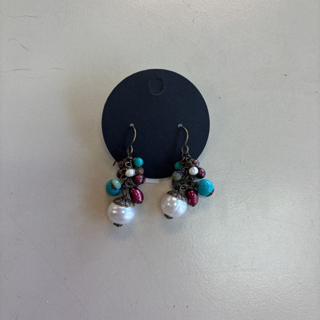 Anne Vaughan Beaded Pearl Earrings