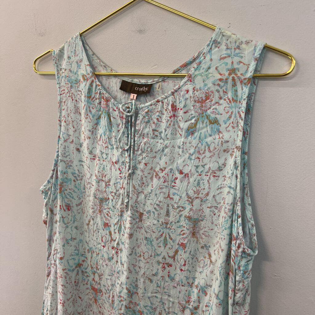 Crosby Blue/ Multi Print tank Top 1