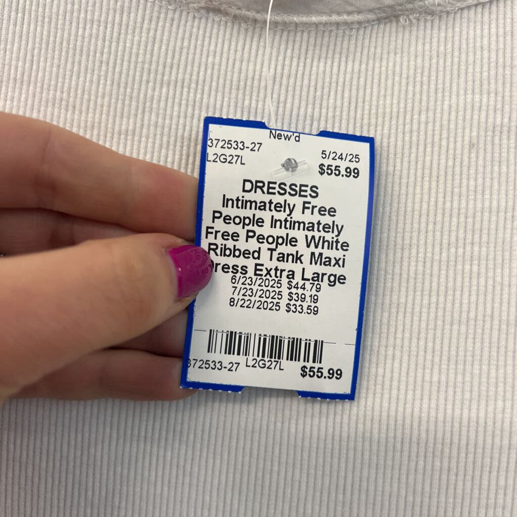 Intimately Free People White Ribbed Tank Maxi Dress Extra Large