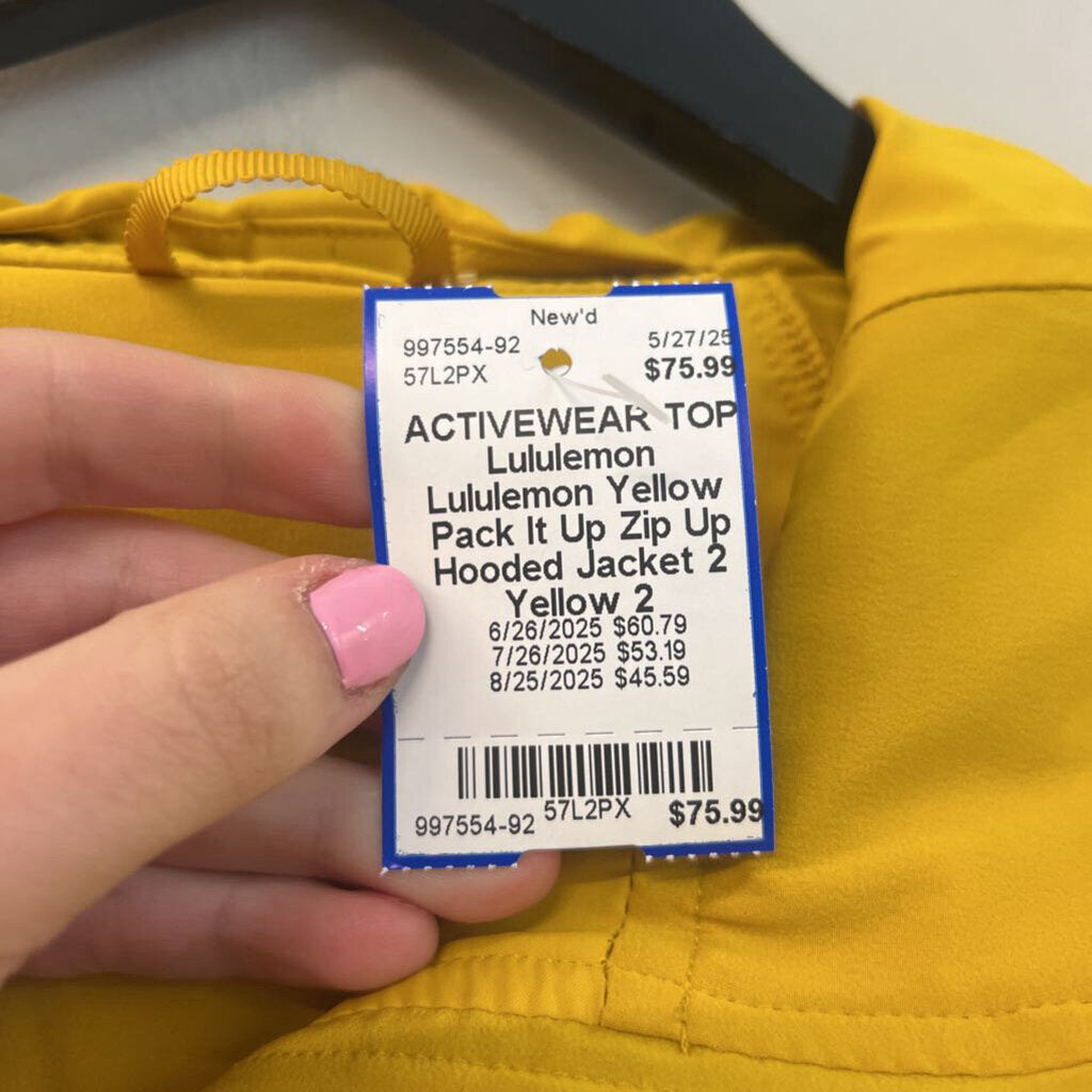 Lululemon Yellow Pack It Up Zip Up Hooded Jacket 2