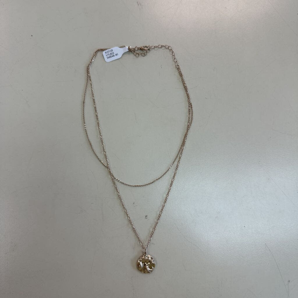 Gold Layered Circle Pendant Necklace