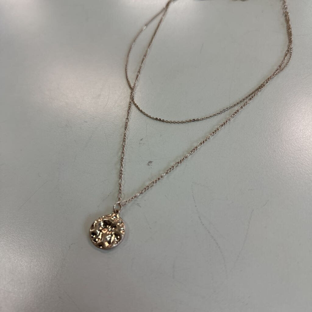 Gold Layered Circle Pendant Necklace