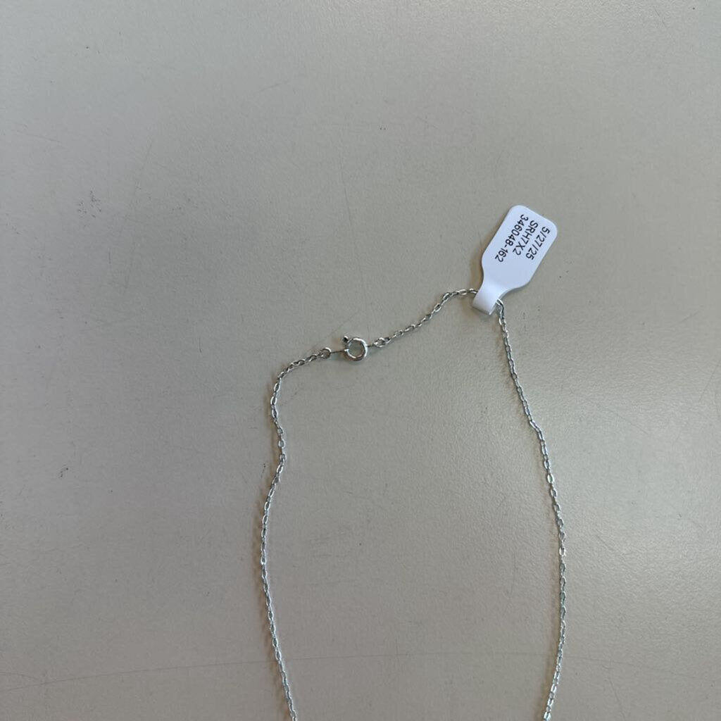 Silver/ Rhinestone Circle Pendant Necklace
