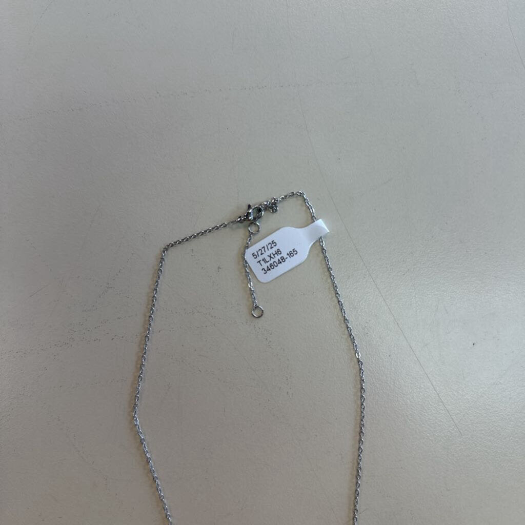 Silver/ Blue Wave Pendant Necklace