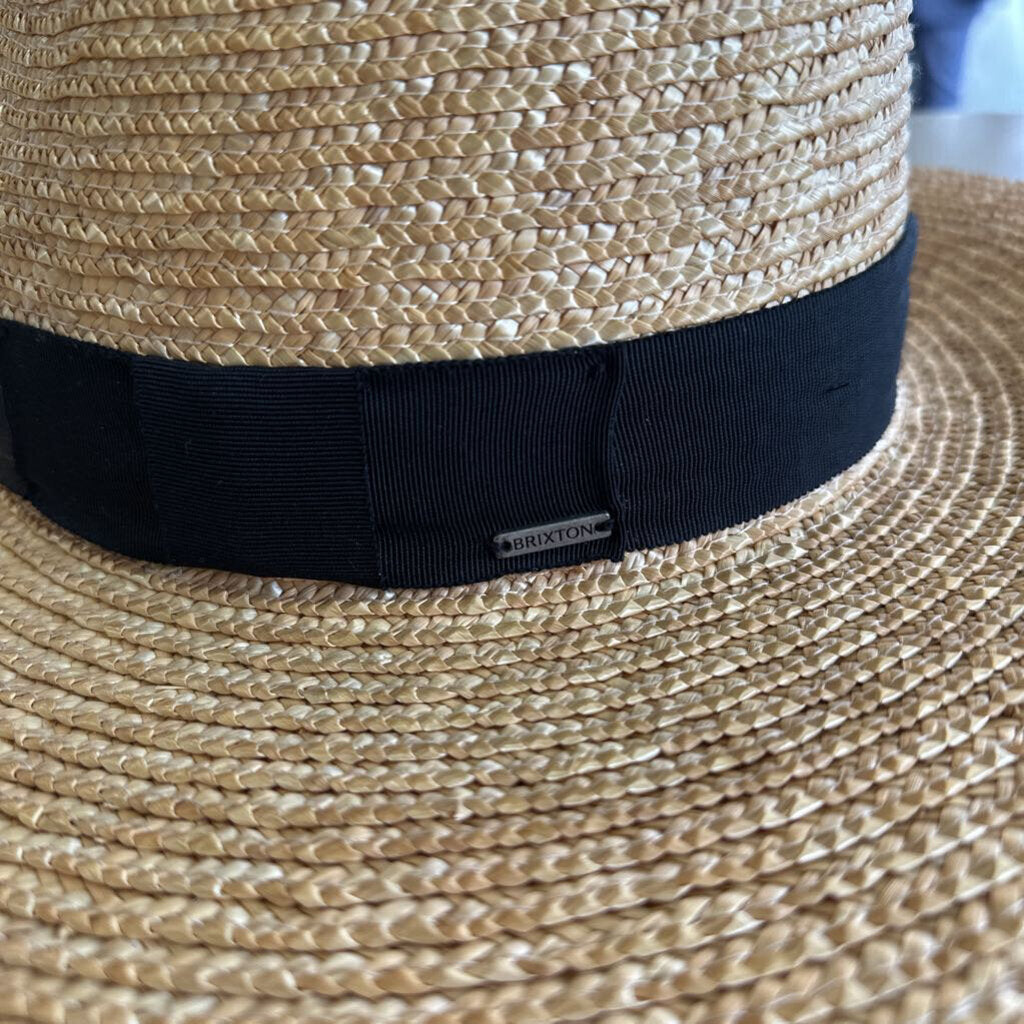 Brixton Brown Woven Straw Hat With Black Band Large