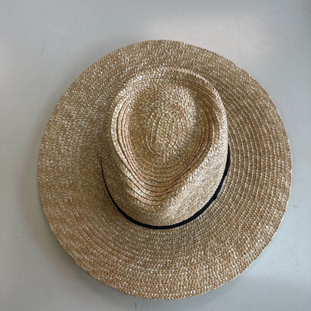 Brixton Brown Woven Straw Hat With Black Band Large