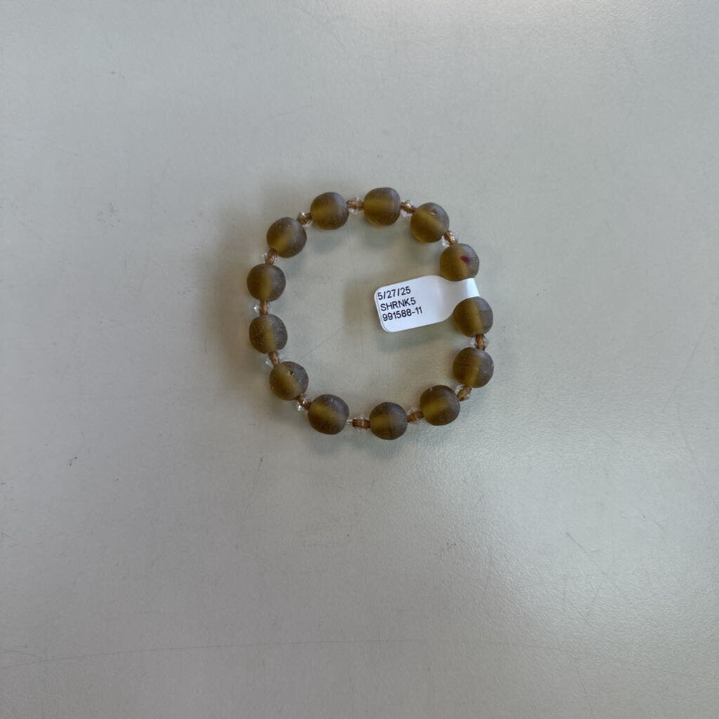 Brown Circle Beaded Stretchy Bracelet
